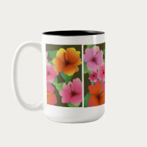 Hibiscus Panels Mug by naturespaintbox Hibiscus Panels Mug