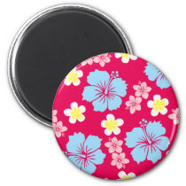 hibiscus, pattern, illustrations, Magnet with custom graphic design