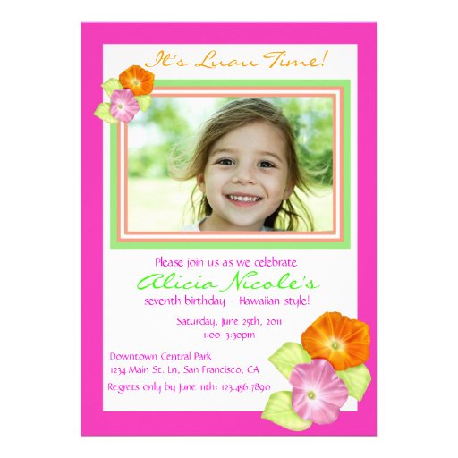 Hibiscus Photo Invitation (front side)
