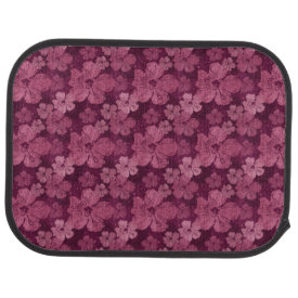Hibiscus Pink Flowers Batik Car Mat