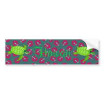 hibiscus-Sea Turtle Hawaii - Customize it bumper stickers by Just2Cute hibiscus-Sea Turtle Hawaii - Customize it bumper stickers