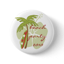 Hibiscus Surfboard Pinback Buttons