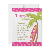 Hibiscus Surfboard invitations