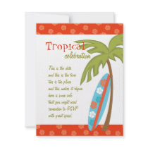 Hibiscus Surfboard invitations
