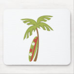 Hibiscus Surfboard Mouse Pad
