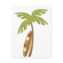 Hibiscus Surfboard Postcard