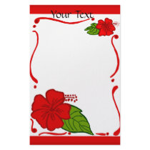 Hibiscus Your Text stationary stationery