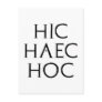 hic haec hoc Latein latin Post Cards