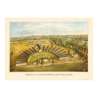 Hicks Hospital in Baltimore. MD 1864 Poster by lc_civilwar