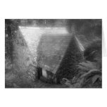 Hidden Forest Cabin in Monochrome Card