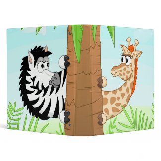 Hiding giraffe and zebra binder binder