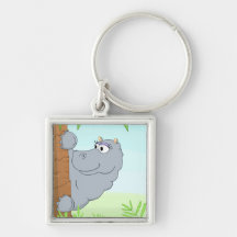 Hiding hippo key chain