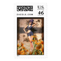 Hiding in the Lilies (Stamps) by SophiaDeer Hiding in the Lilies (Stamps)