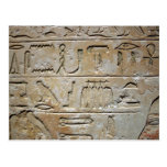 Hieroglyphics on a stone wall postcard