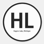 Higgins Lake Initials Sticker