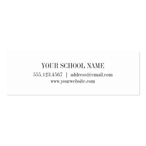 High academic graduation insert class of name card business cards (back side)