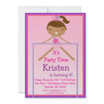 High Bar Gymnast Birthday Party Invitation