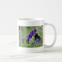 High Contrast Blue Swallowtail Mugs