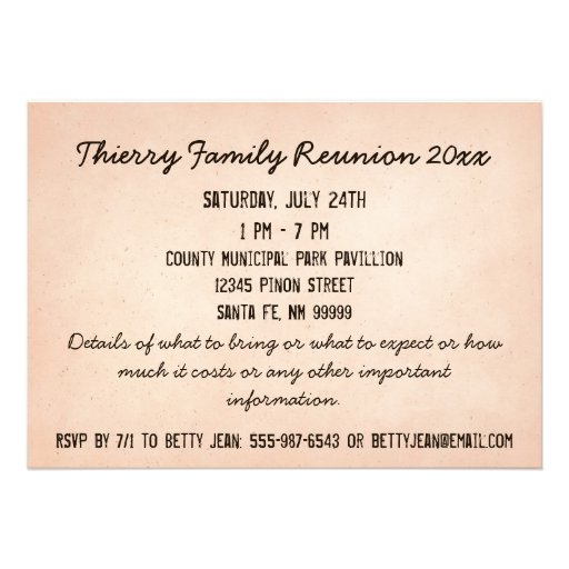 High Country Family Reunion Invitation