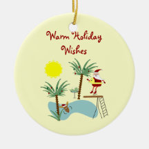 High Diving Santa Holiday Ornament