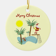 High Diving Santa Holiday Ornament