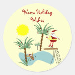 High Diving Santa Holiday Stickers