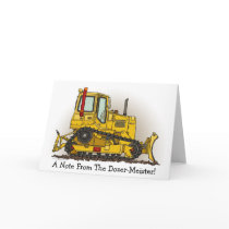 High Drive Bulldozer Construction Note Card