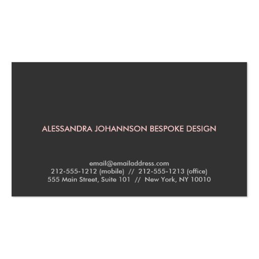 HIGH-FASHION LUXE No. 2 Business Card (back side)