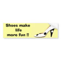 High Fashion Shoes bumper stickers by Rebecca_Reeder High Fashion Shoes bumper stickers