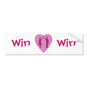 High Five with male and female, win win design bumpersticker