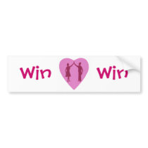 High Five with male and female, win win design bumper stickers by Cherylsart High Five with male and female, win win design bumper stickers