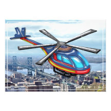 High Flying Helicopter Over the City Custom Announcements