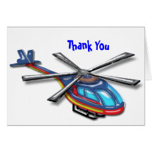 High Flying Helicopter  Thank You Greeting Card