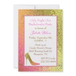 High Heel Foil Look Bachelorette Party Invitation