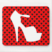 HIGH HEEL - PUMP IT UP CHERRY RED HEARTS mousepads by MarriageRocksandCo HIGH HEEL - PUMP IT UP CHERRY RED HEARTS mousepads