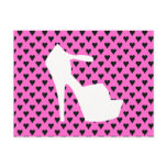 HIGH HEEL - PUMP IT UP SASSY PINK HEARTS POST CARD