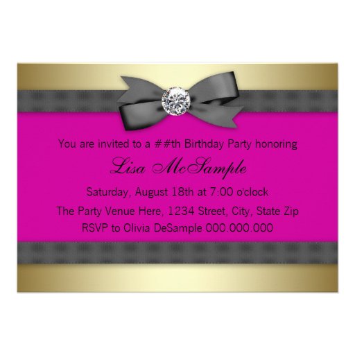 High Heels Hot Pink Leopard Birthday Invite
