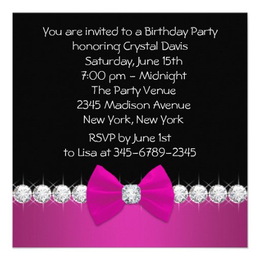 High Heels Hot Pink Sweet Sixteen Birthday Party Invite