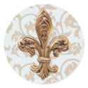 High life powder blue scroll with fleur de lis sti stickers