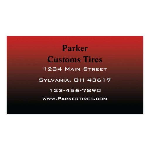 High Performance Auto Sales and Service Business Card Template (back side)