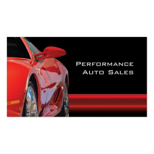 High Performance Auto Sales and Service Business Card Templates (front side)
