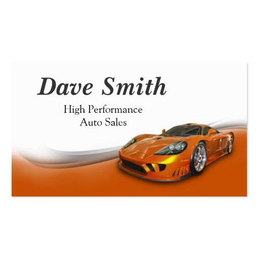 High Performance Automotive Sales & Service Business Card Template (front side)