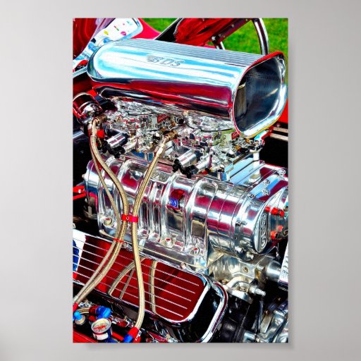 High Performance Car Engine Poster Zazzle