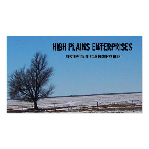 High Plains Business Card (front side)