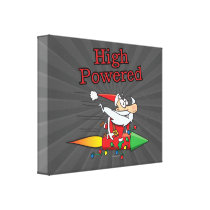 high powered rocket santa toon canvas print