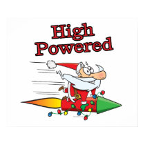 high powered rocket santa toon poster