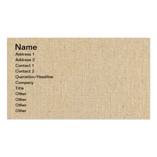 High Quality Texture Of The Cotton Canvas Business Card (front side)