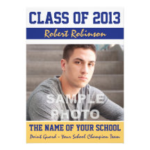 High School Athlete Sports Graduation Blue Gold Card