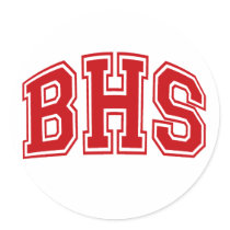 HIGH SCHOOL - BHS RED ROUND STICKERS