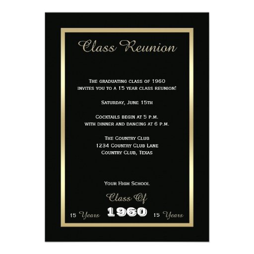High School Class Reunion Invite - Any Year Invite (front side)